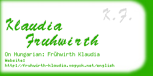 klaudia fruhwirth business card