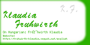 klaudia fruhwirth business card